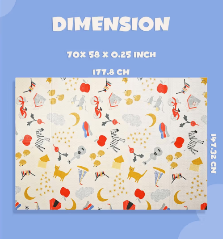 Wembleys Baby Play Mat Double Sided Waterproof Floor Mat Playmat for Kids - Large Size