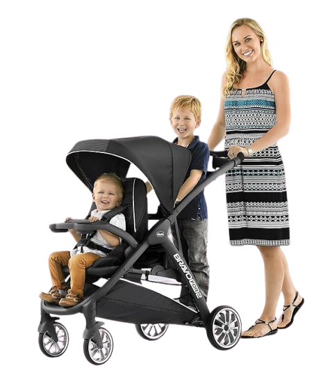 Chicco BravoFor2 LE Standing/Sitting Double Stroller - Crux | Black