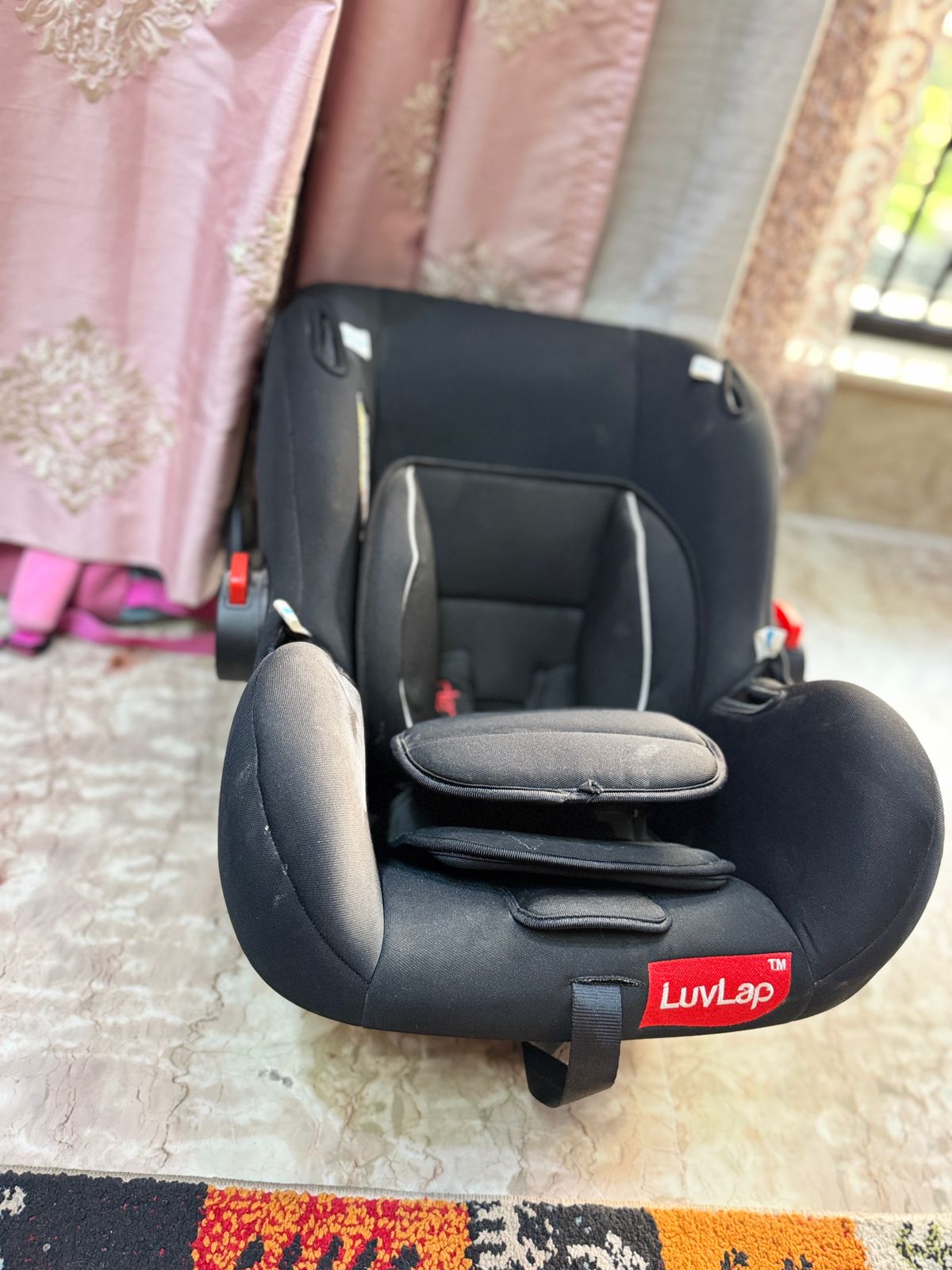 LuvLap 4-in-1 Infant Car Seat & Carry Cot for 06 Months, Multi-Function Rocker and Feeding Chair, Adjustable Safety Harness, Removable Canopy, Portable and Comfortable Grey