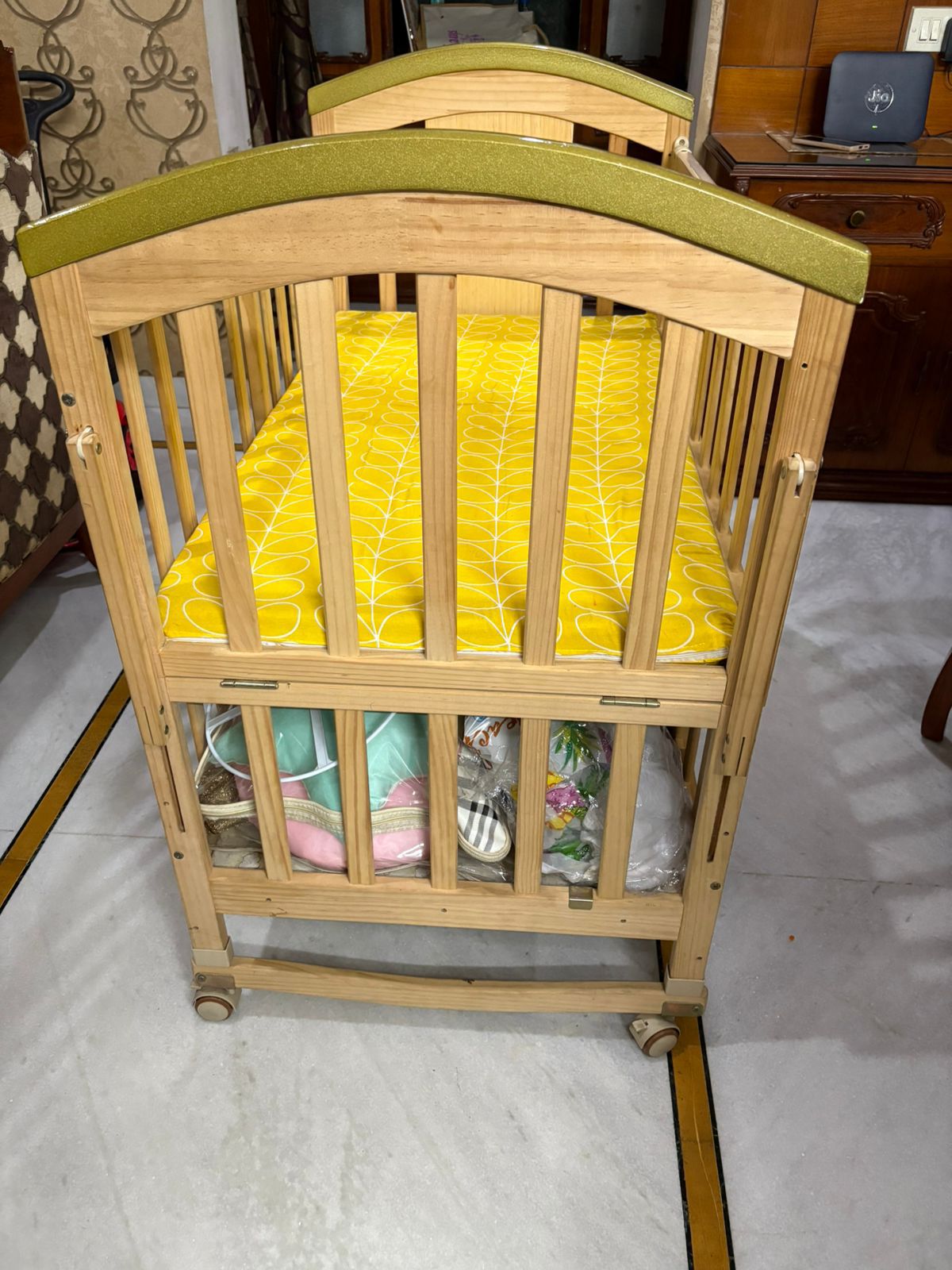 BabyTeddy BabyTeddy 9 in 1 Multifunctional Baby Crib, Baby Wooden Cot, Bed, Rocker/Swing