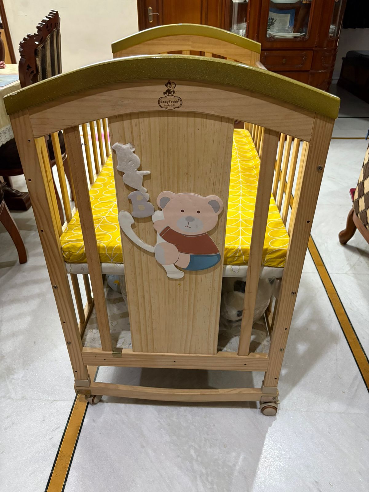 BabyTeddy BabyTeddy 9 in 1 Multifunctional Baby Crib, Baby Wooden Cot, Bed, Rocker/Swing