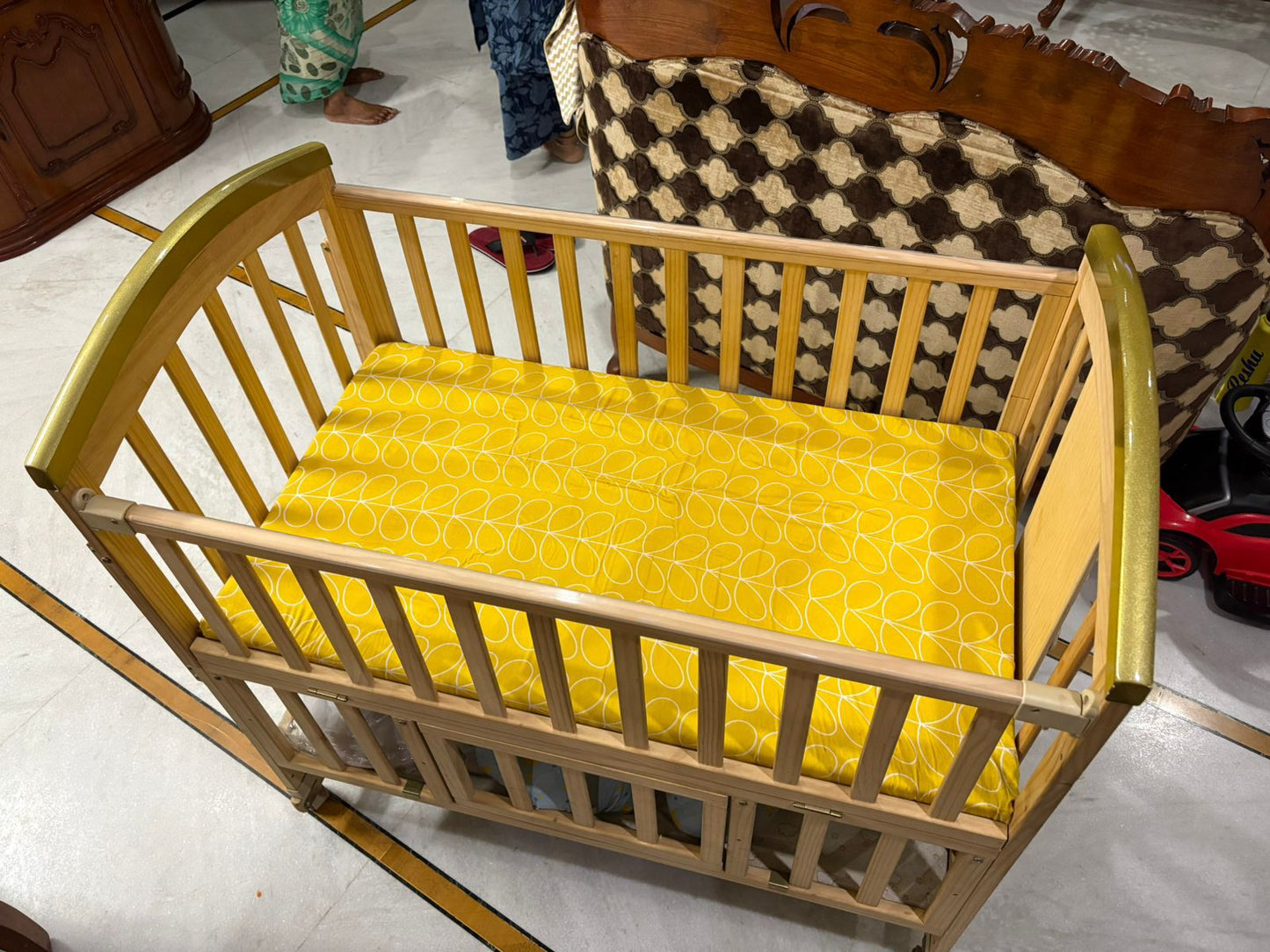 BabyTeddy BabyTeddy 9 in 1 Multifunctional Baby Crib, Baby Wooden Cot, Bed, Rocker/Swing