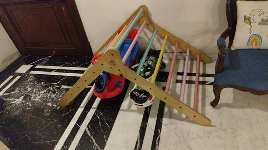 Pikler Triangle and Pikler Arch - Semi Colored - Wooden