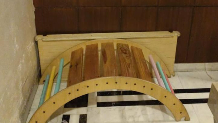 Pikler Triangle and Pikler Arch - Semi Colored - Wooden