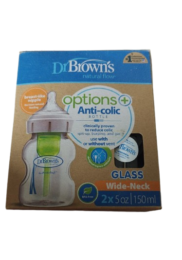 Brand New Dr Brown's Options+ Anti-Colic Glass Baby Bottle 150ml