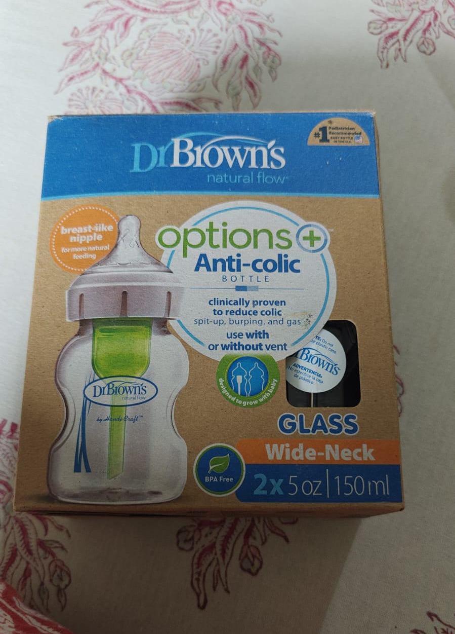 Brand New Dr Brown's Options+ Anti-Colic Glass Baby Bottle 150ml