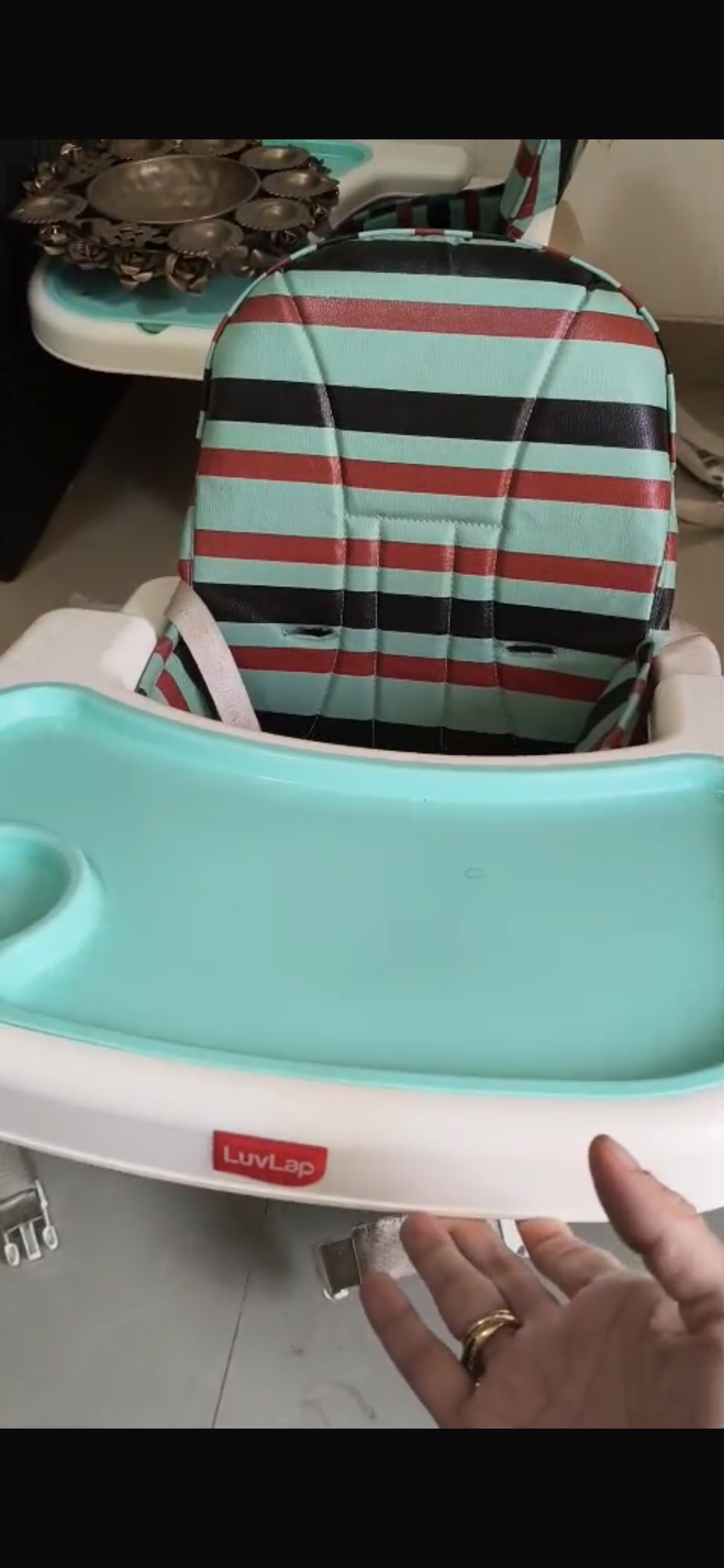 LuvLap 4-in-1 High Chair for Baby/Kids, Toddler Feeding Booster Seat with Wheels, 3 Height Adjustments, Cushion Included, Portable for 6 Months to 3 Years Blue