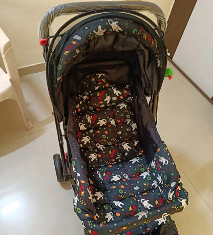 Pandaoriginals JUMBO Baby Stroller Pram for 0-3 Years 5 Point Safety Harness,360° Swivel Wheel