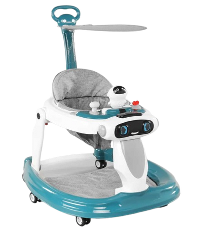 Fab N Funky Robotic Musical Activity Walker Cum Push Walker with Canopy