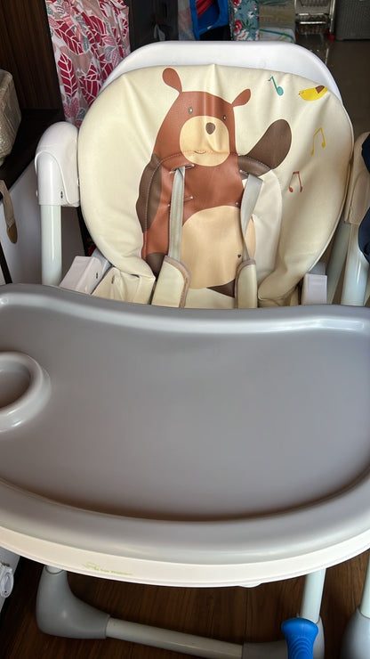 R for Rabbit Marshmallow High Chair for Baby, Multiple Recline Position High Chair with 7 Level Height Adjustment and 3-Recline Modes 6 Months to 5 Years