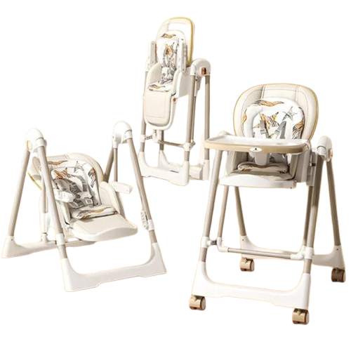 StarAndDaisy Galaxy 2 in1 Rocking Baby High Chair for Boys and Girls Dining Chair 4 Level Reclining Position, Adjustable Height, Locking Wheels, 5 Point Safety Belt