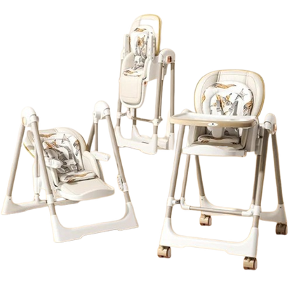 StarAndDaisy Galaxy 2 in1 Rocking Baby High Chair for Boys and Girls Dining Chair 4 Level Reclining Position, Adjustable Height, Locking Wheels, 5 Point Safety Belt