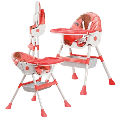 StarAndDaisy Baby High Chair Recline Highchair/Baby Feeding Chair with Height Adjustable Seate/Upgraded Kids High Chair with Wheel and PU Cushion pad (Sunshine-Orange)