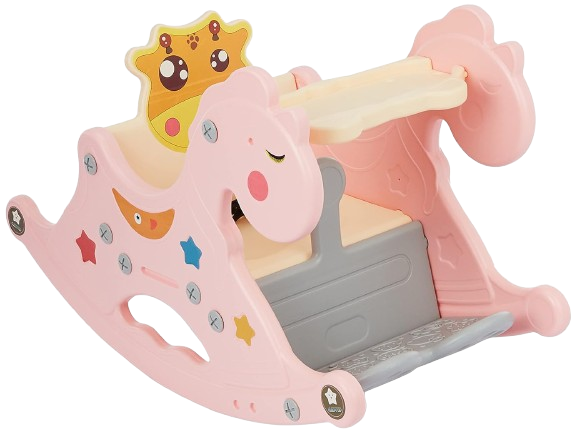 Jam & Honey Rocking Horse Sit On Rocker for Kids | Comfortable Grip and Stable Base | for Children 12 Months+ | 72 L x 36 W x 45 H cm | Pink