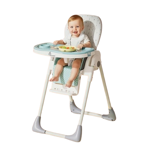 R for Rabbit Marshmallow High Chair for Baby, Multiple Recline Position High Chair with 7 Level Height Adjustment and 3-Recline Modes 6 Months to 5 Years
