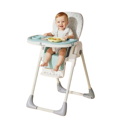 R for Rabbit Marshmallow High Chair for Baby, Multiple Recline Position High Chair with 7 Level Height Adjustment and 3-Recline Modes 6 Months to 5 Years