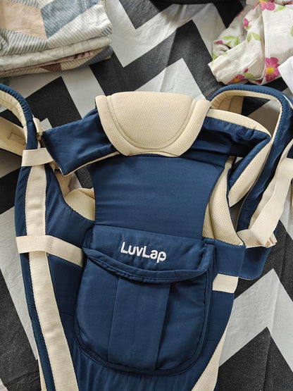 LuvLap Elegant Baby Carrier with 4 Carry Positions, Baby Carrier for 4 to 24 Months Baby, Adjustable New-Born to Toddler Carrier with Cushioned Leg Support, Max Weight Up to 15 Kgs (Navy Blue)