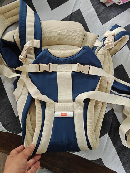 LuvLap Elegant Baby Carrier with 4 Carry Positions, Baby Carrier for 4 to 24 Months Baby, Adjustable New-Born to Toddler Carrier with Cushioned Leg Support, Max Weight Up to 15 Kgs (Navy Blue)