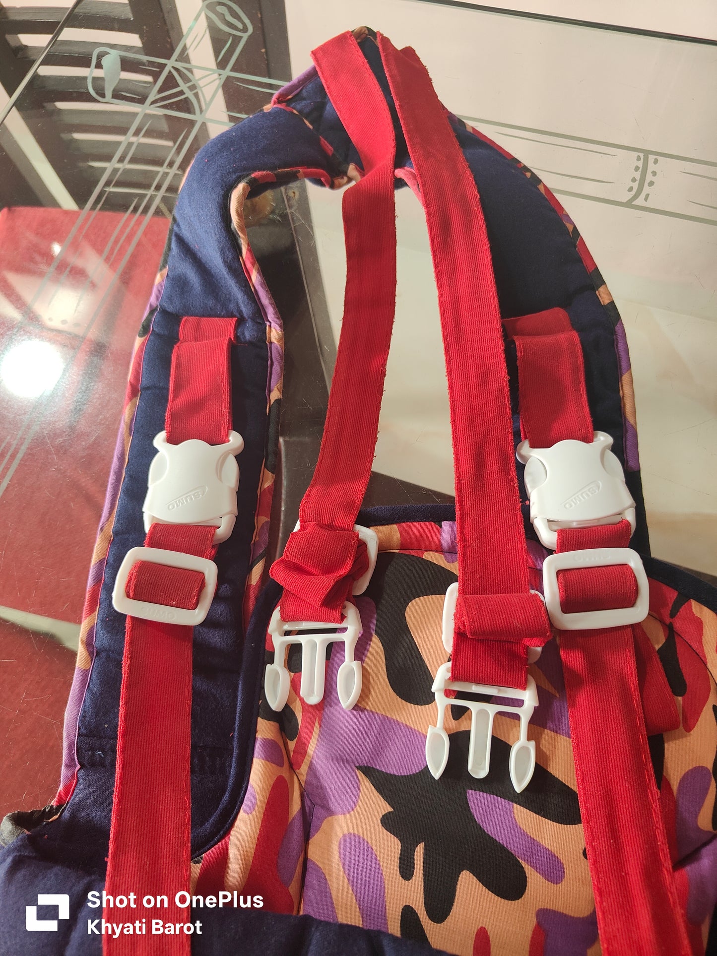 Baby Carrier Bag/Kangaroo Bag/Carry Sling/Adjustable/Hands Free 3 in 1 Baby with Safety Belt and Buckle Straps, for 3-16 Months (Red)