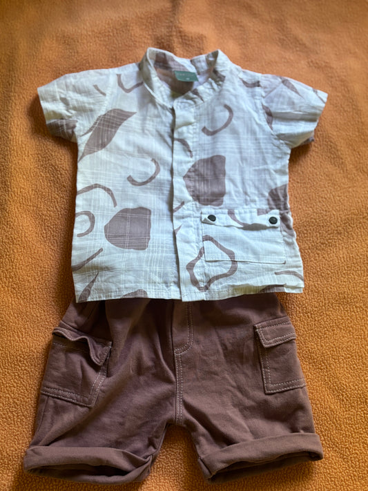 Cotton Shorts & Shirt Set for Boys
