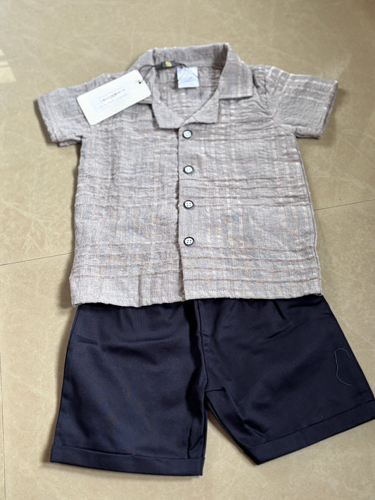 Brand New Cotton Shorts & Shirt Set for Boys