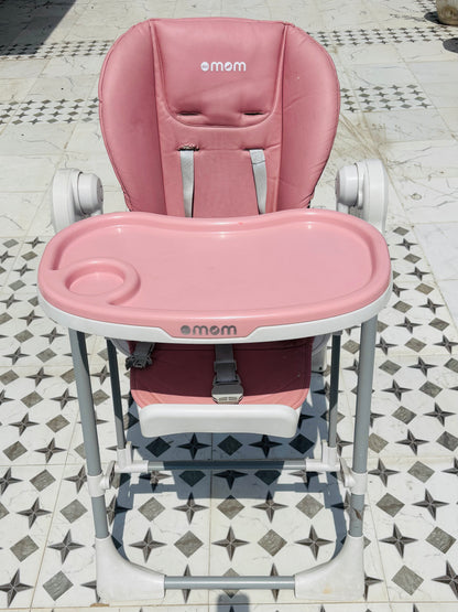 DOTMOM Magic Fold High Chair for Baby, 5 Position Recline, 7 Height Adjustments - Pink