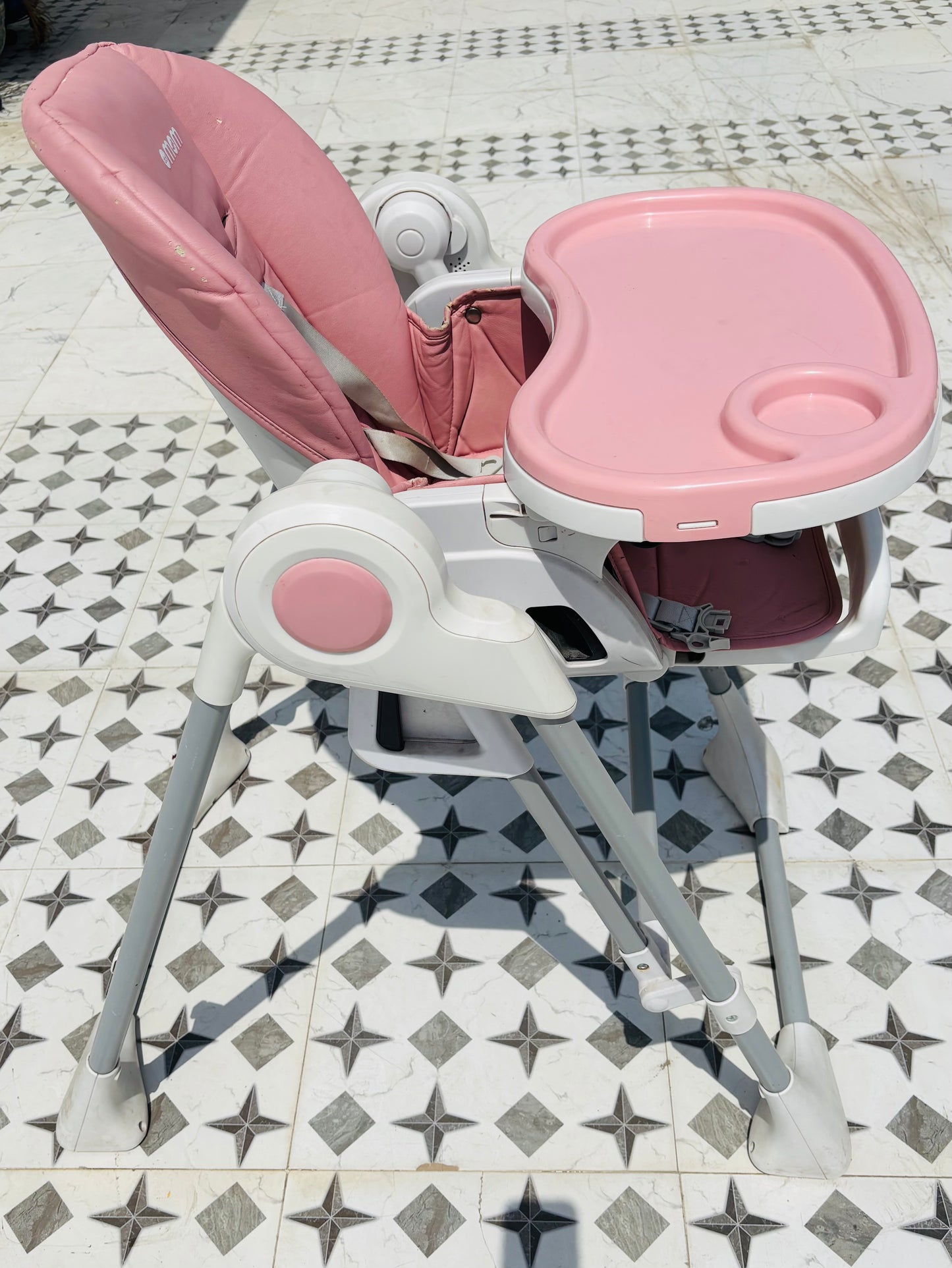 DOTMOM Magic Fold High Chair for Baby, 5 Position Recline, 7 Height Adjustments - Pink
