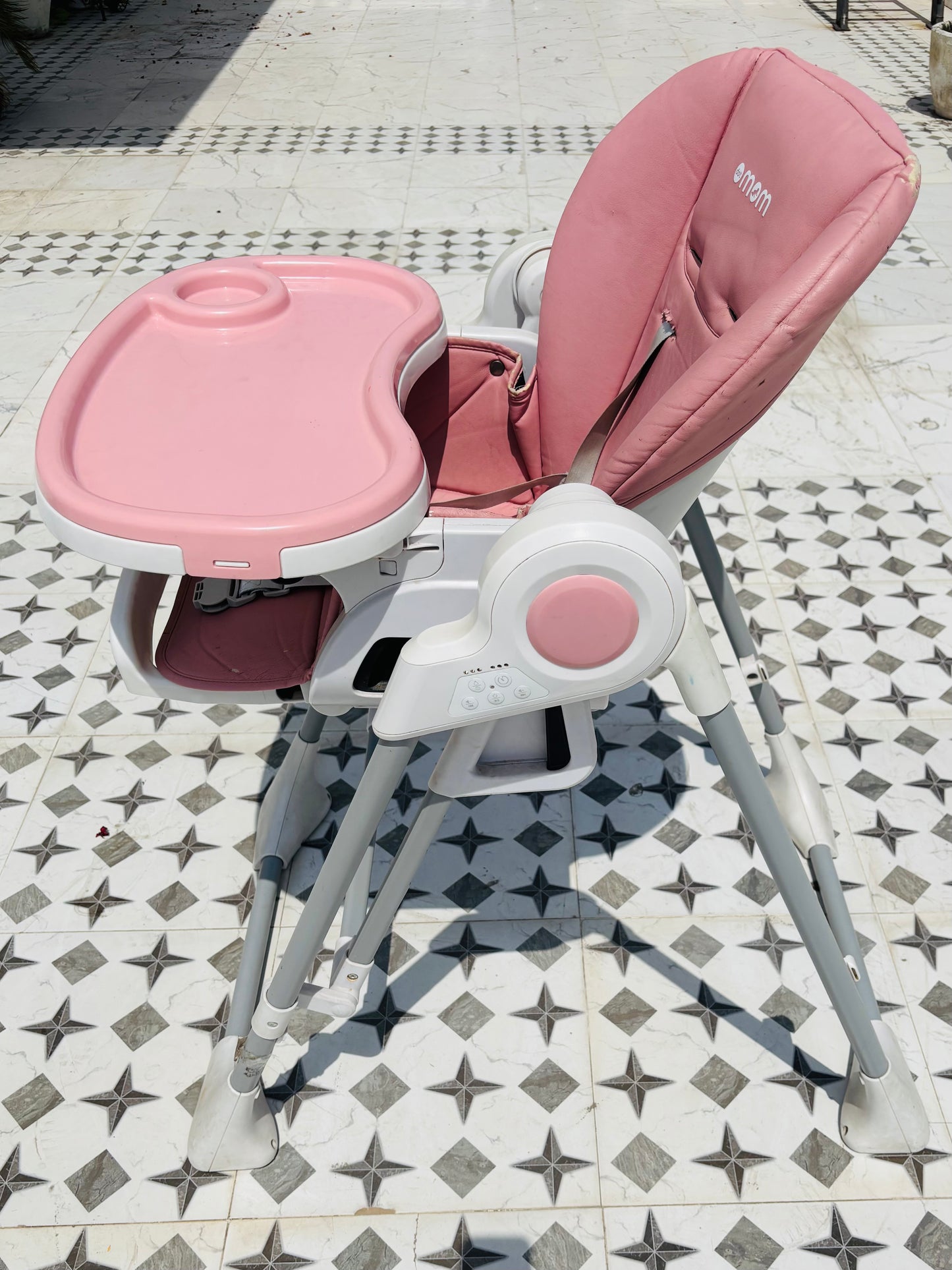 DOTMOM Magic Fold High Chair for Baby, 5 Position Recline, 7 Height Adjustments - Pink