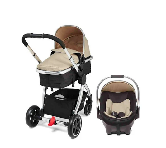 Mothercare Unisex Full Suspension Travel System Stroller - Beige