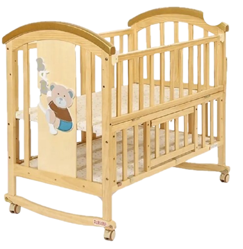 BabyTeddy BabyTeddy 9 in 1 Multifunctional Baby Crib, Baby Wooden Cot, Bed, Rocker/Swing