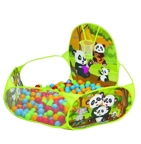 Foldable Panda Ball Pool With 50 Balls, Play Tent For Kids