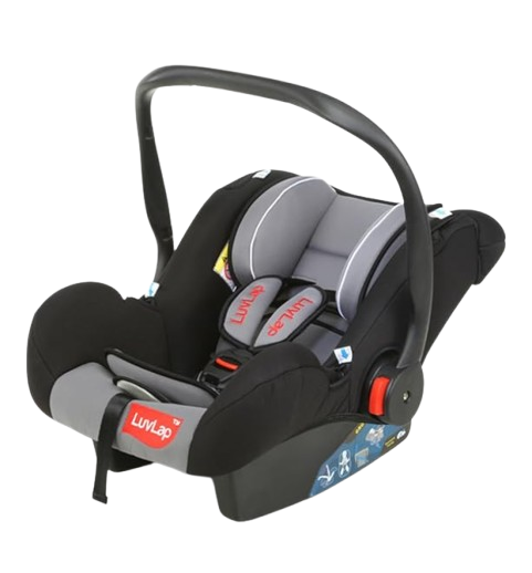 LuvLap 4-in-1 Infant/Baby Car Seat & Carry Cot with Canopy, Convertible Car seat, 5-Point Safety Harness, Rocking & Feeding Chair, Baby Carry Cot, 0 to 15 Months & Weight Upto 13 Kgs (Grey)