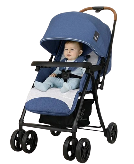 R for Rabbit Poppins Joy Stylish Baby Stroller | Pram for Kids with Reversible Handle | New Born Babies Stroller for 0 to 3 Years Boy and Girl (Blue Grey)