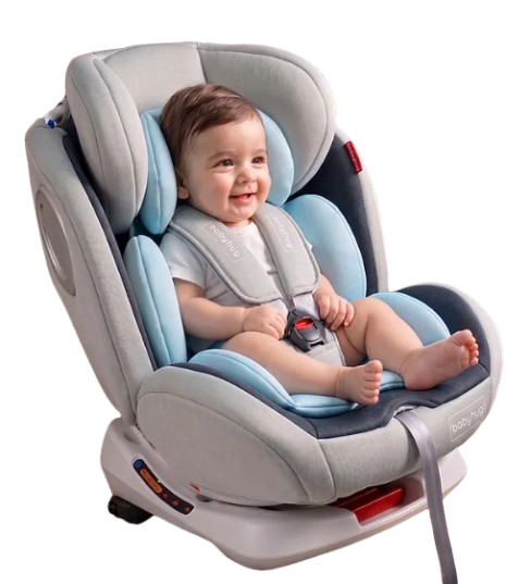 Babyhug Endeavor 2 in 1 Convertible Car Seat for Baby and Kids, Isofix & Non Isofix, 360 Rotatable, ECE R44/04 Safety Certified, 10 Level Headrest, Washable Cushion, 5 Point Safety Harness (White)