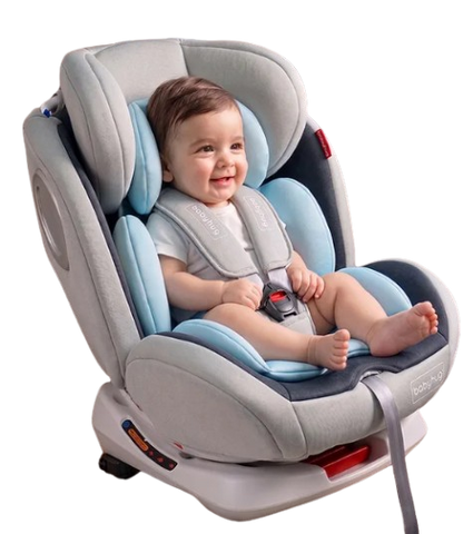 Babyhug Endeavor 2 in 1 Convertible Car Seat for Baby and Kids, Isofix & Non Isofix, 360 Rotatable, ECE R44/04 Safety Certified, 10 Level Headrest, Washable Cushion, 5 Point Safety Harness (White)
