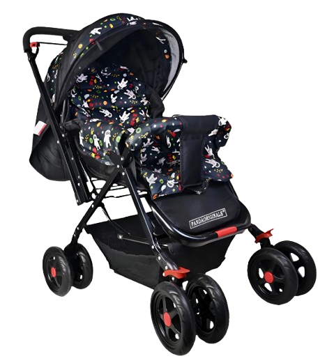 Pandaoriginals JUMBO Baby Stroller Pram for 0-3 Years 5 Point Safety Harness,360° Swivel Wheel