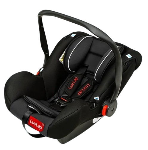 LuvLap 4-in-1 Infant Car Seat & Carry Cot for 06 Months, Multi-Function Rocker and Feeding Chair, Adjustable Safety Harness, Removable Canopy, Portable and Comfortable Grey