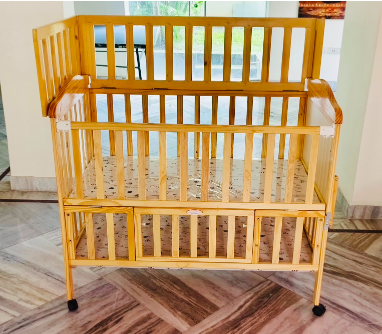 Little Dino Deluxe Custom made cot bed with new born bed swing