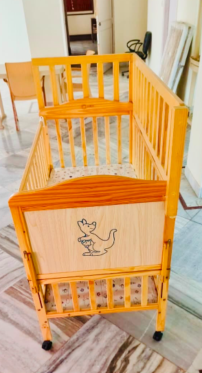Little Dino Deluxe Custom made cot bed with new born bed swing