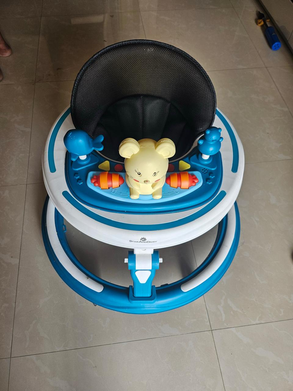 StarAndDaisy Baby Walkers for 6-24 Month Baby Boy Girl/Baby Walker 7 Level Height Adjustment/Walker for Kids for 1 Years with Switchable Food & Musical Toy Tray -