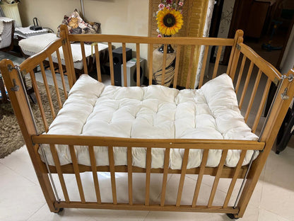 Wooden Cot with Mattress