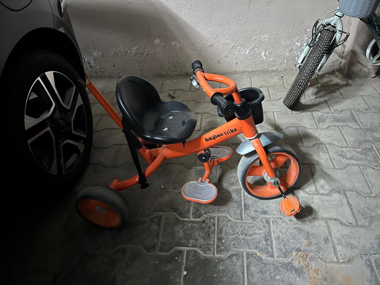 Baybee 2 in 1 Kids Tricycle Convertible Baby Tricycle, Kid's Trike with Parental Handle, Tricycle for Kids with Seat Belt Kids Ride | Suitable for Kids Boys & Girls Age 1.5-5 Years Old (Orange)