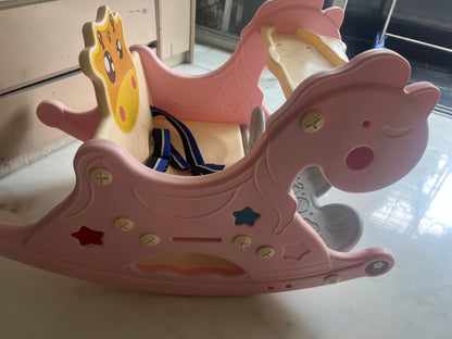 Jam & Honey Rocking Horse Sit On Rocker for Kids | Comfortable Grip and Stable Base | for Children 12 Months+ | 72 L x 36 W x 45 H cm | Pink