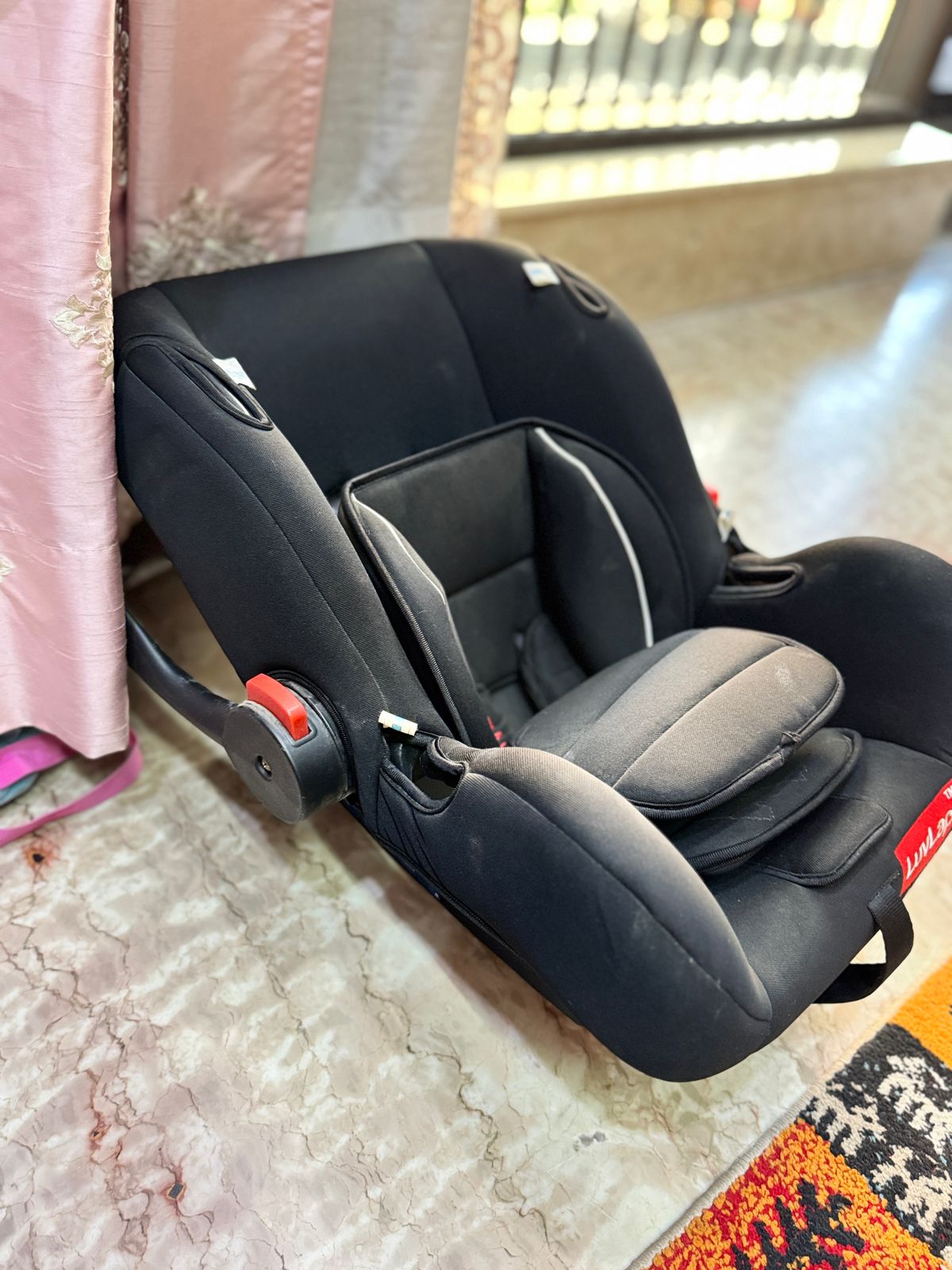 LuvLap 4-in-1 Infant Car Seat & Carry Cot for 06 Months, Multi-Function Rocker and Feeding Chair, Adjustable Safety Harness, Removable Canopy, Portable and Comfortable Grey