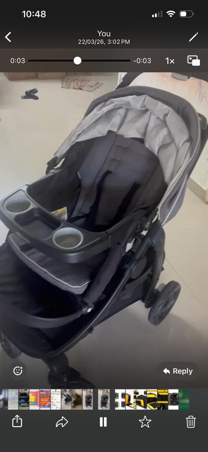 Graco Modes Pramette Stroller, 3-in-1 Baby Stroller, 3 Modes: Infant Car Seat Carrier (Car Seat Not Included), Infant Pramette to Toddler Stroller with Reversible Seat and One-Hand Fold, Redmond