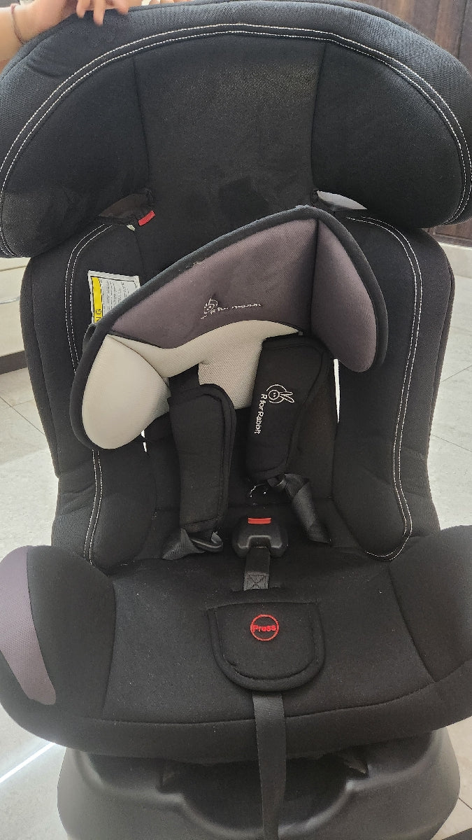 R for Rabbit Jack N Jill Grand ISOFIX Car Seat For Kids 0 To 12 Years With Safety Harness - Pure Black