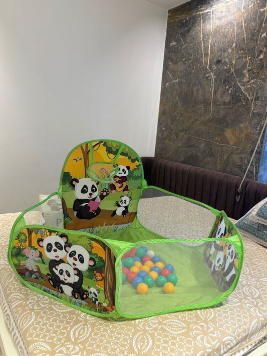 Foldable Panda Ball Pool With 50 Balls, Play Tent For Kids