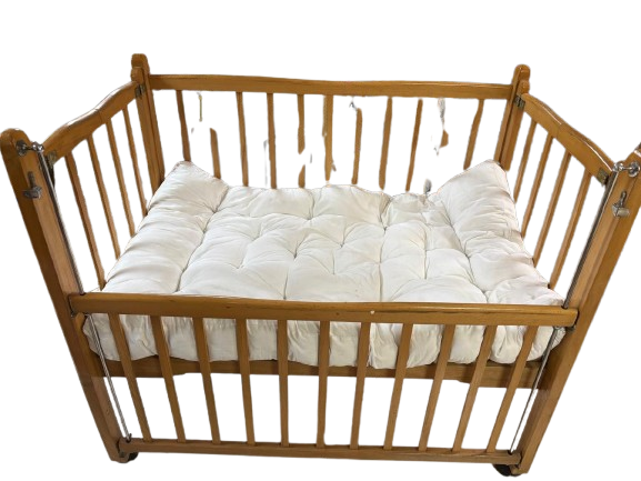 Wooden Cot with Mattress