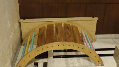 Pikler Triangle and Pikler Arch - Semi Colored - Wooden