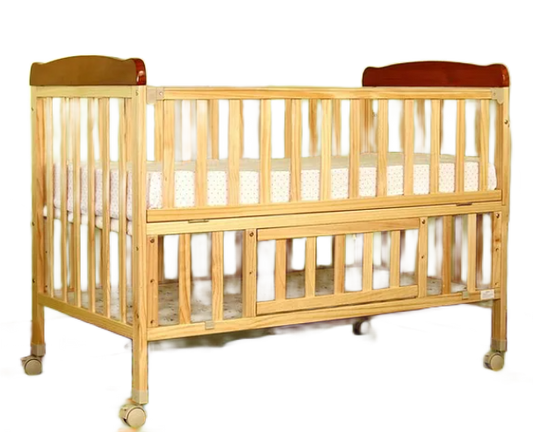 Babyhug Hamilton Wooden Cot with Mattress and Bumper